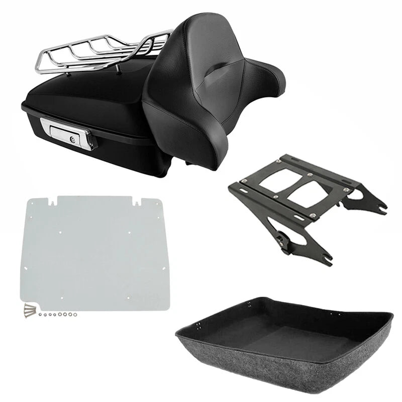 Matte Chopped Trunk Pad Rack Mount Plate for Harley Touring Road King (2014–2026)