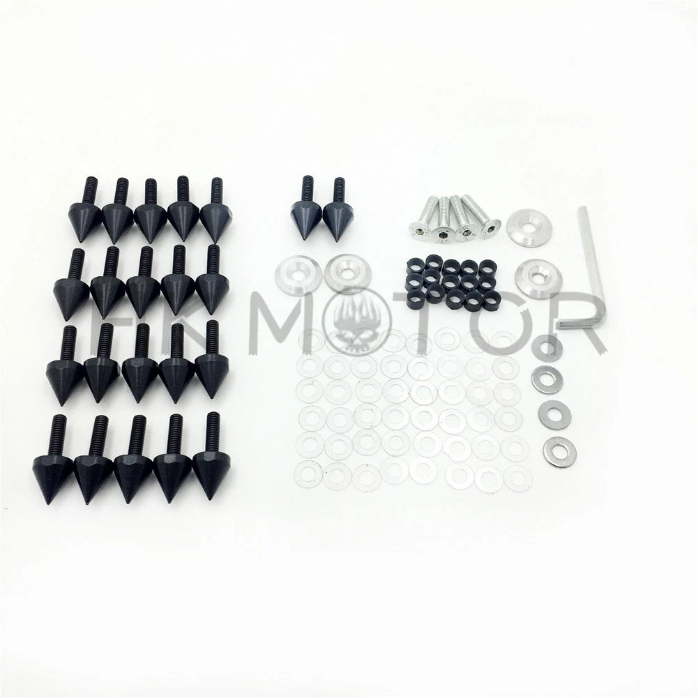 Set of 10 Black Spike Fairing Bolts for Yamaha YZF R1 (1998–1999)