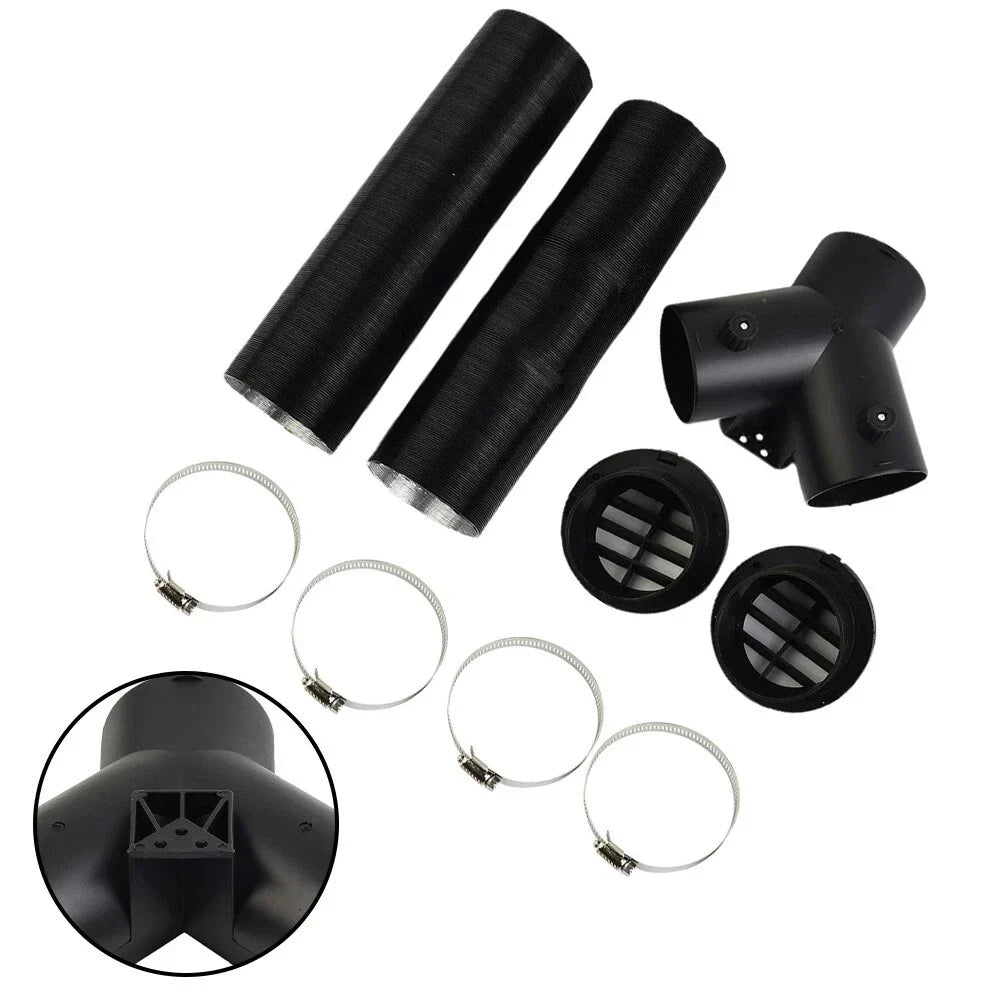 75mm Pipe-Ducting Y Piece + Vent + Hose Clip for Diesel Heater
