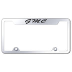 Script on Mirrored Truck License Plate Frame - Officially Licensed for GMC