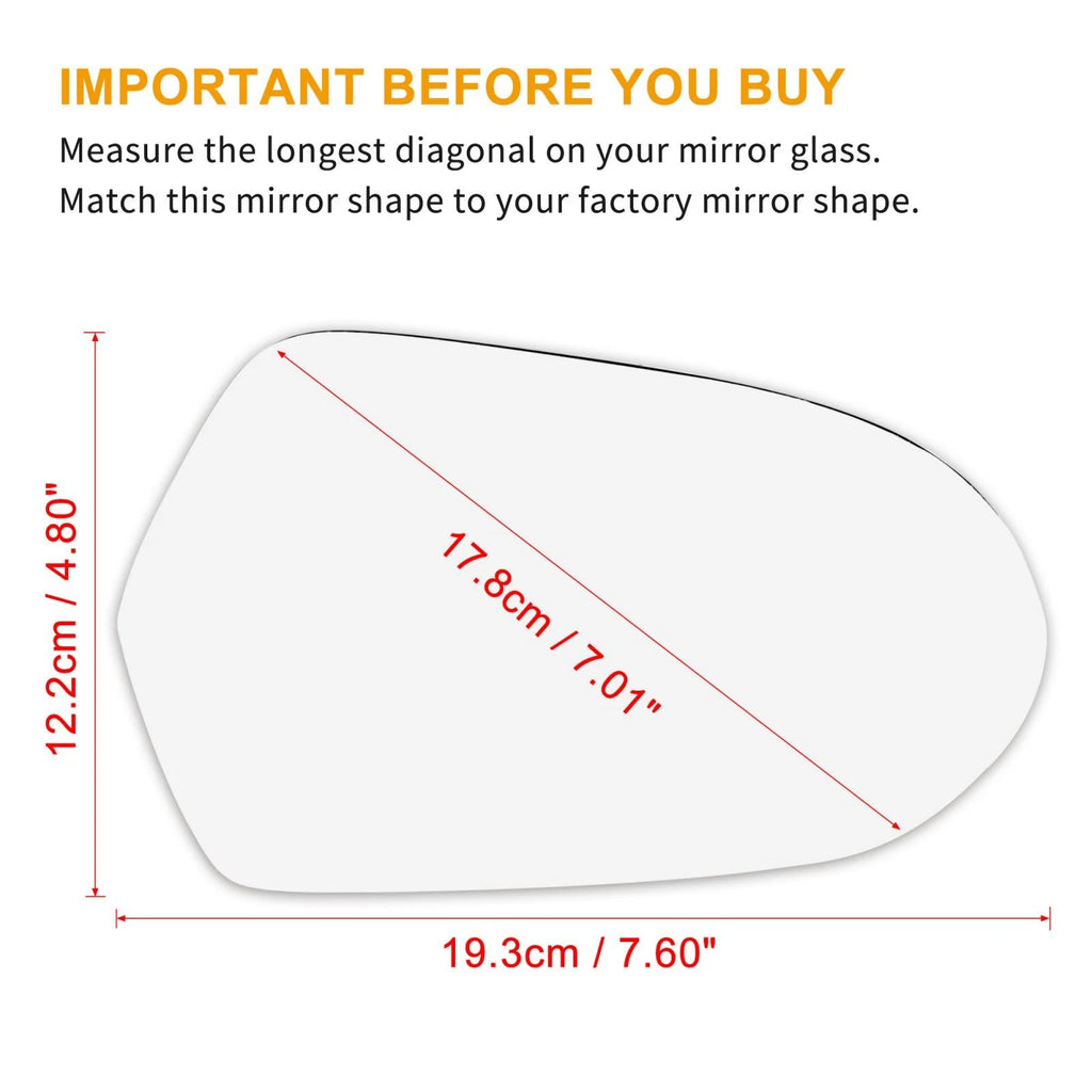 Heated Mirror Glass w/ Backing Right Side RH for Audi A6 Quattro S6 (1995–2011)