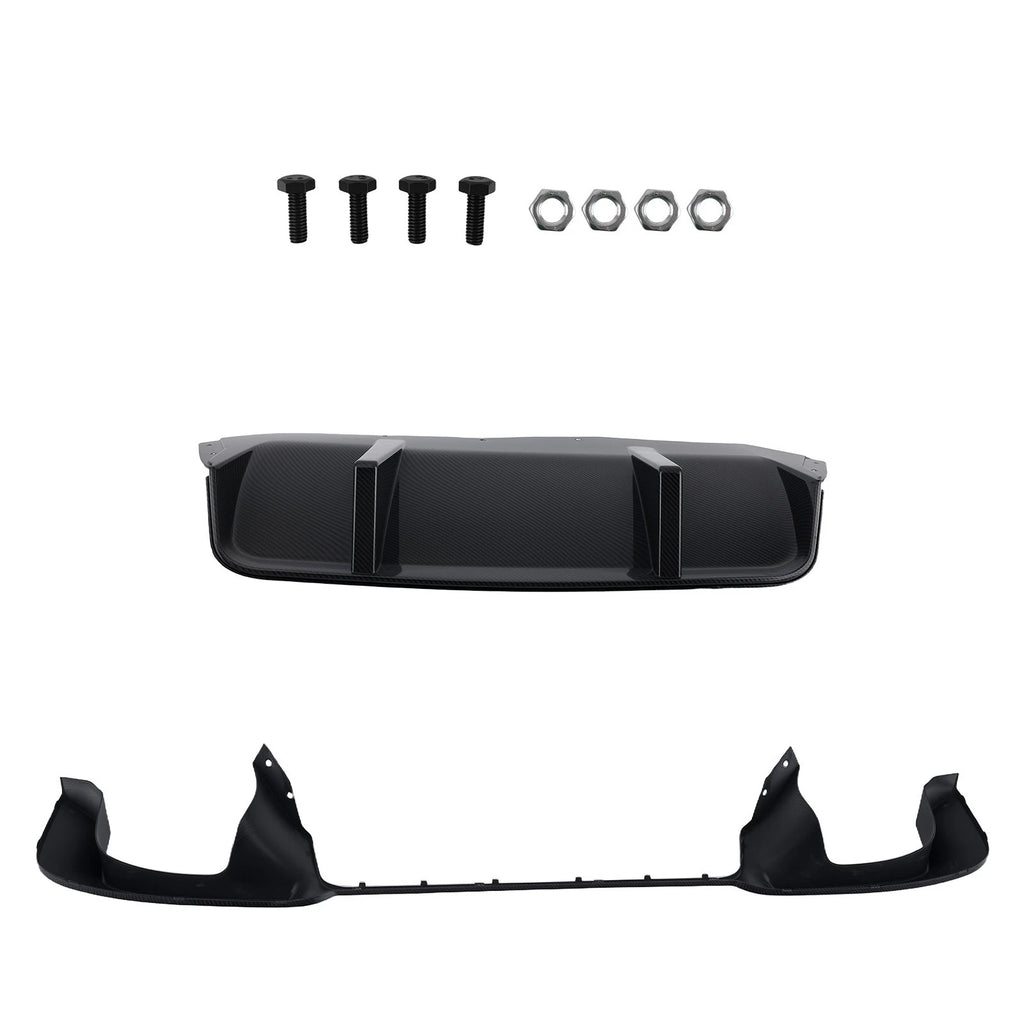 Carbon Look Rear Diffuser Lip Bumper For BMW F10 5 Series 535i 528i 2011-2016