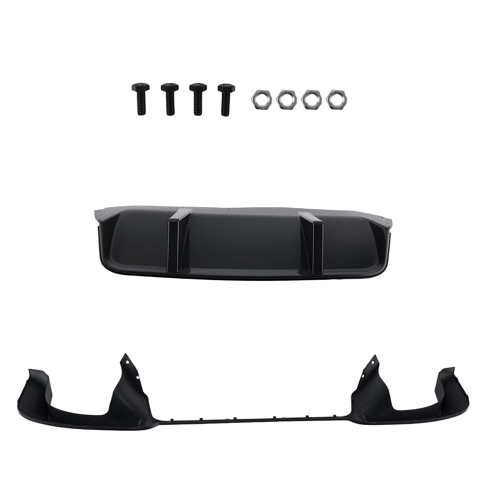Carbon Look Rear Diffuser Lip Bumper For BMW F10 5 Series 535i 528i 2011-2016