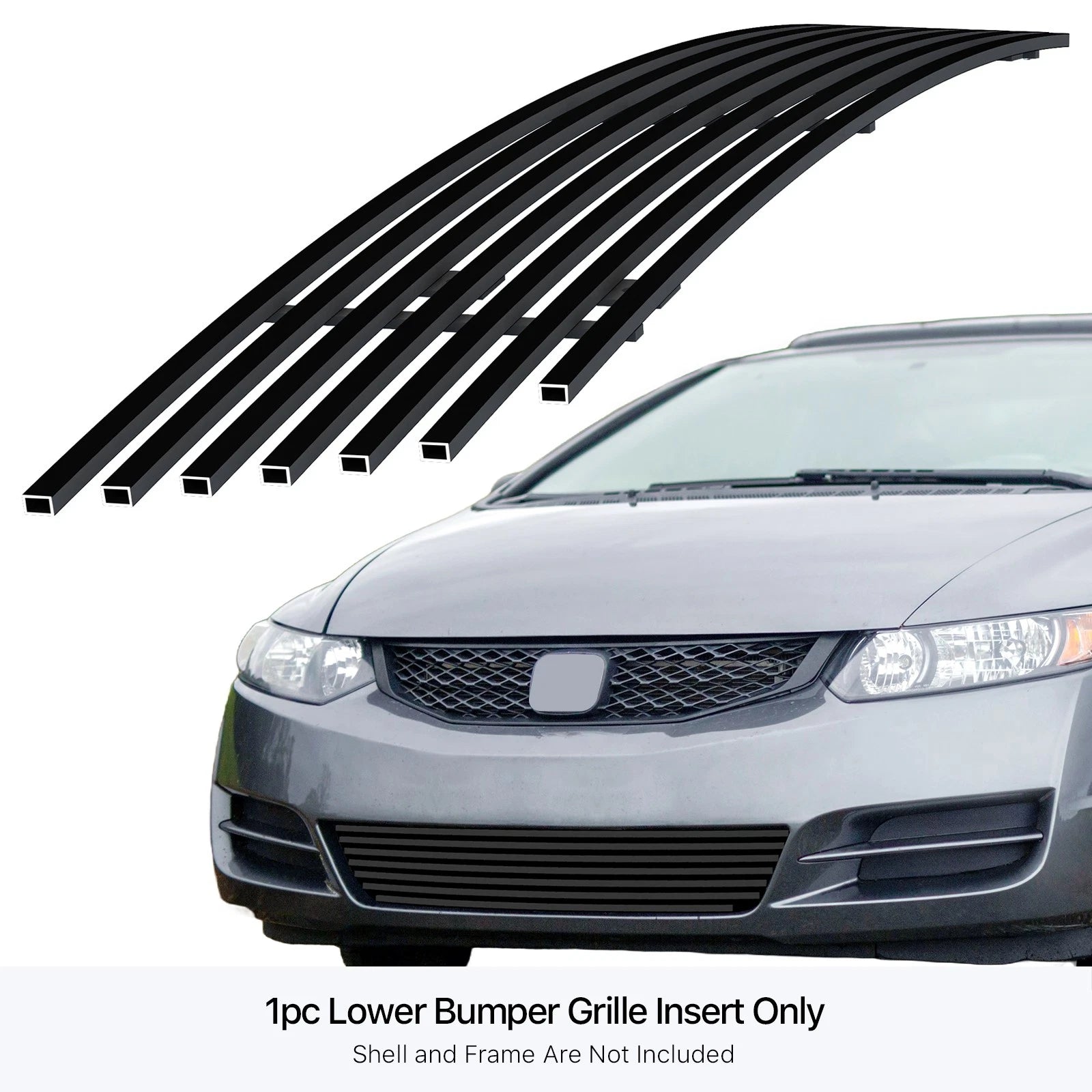 Stainless Black Billet Grille Insert for Honda Civic Coupe (2009-2011)