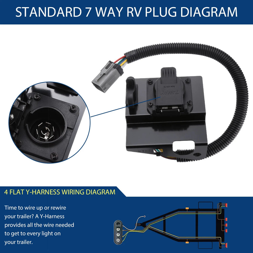 Trailer Tow Wiring Harness 4 & 7 Pin Plug for Ford F-250 F-350 (2002–2004)