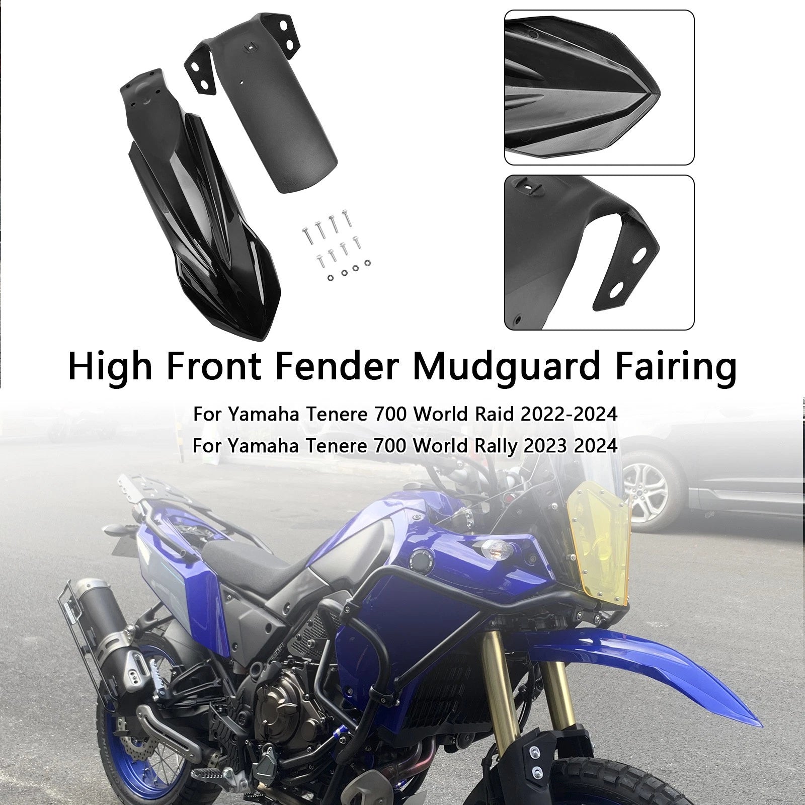 Front Fender Mudguard Fairing for Yamaha Tenere 700 (2019–2024) Black