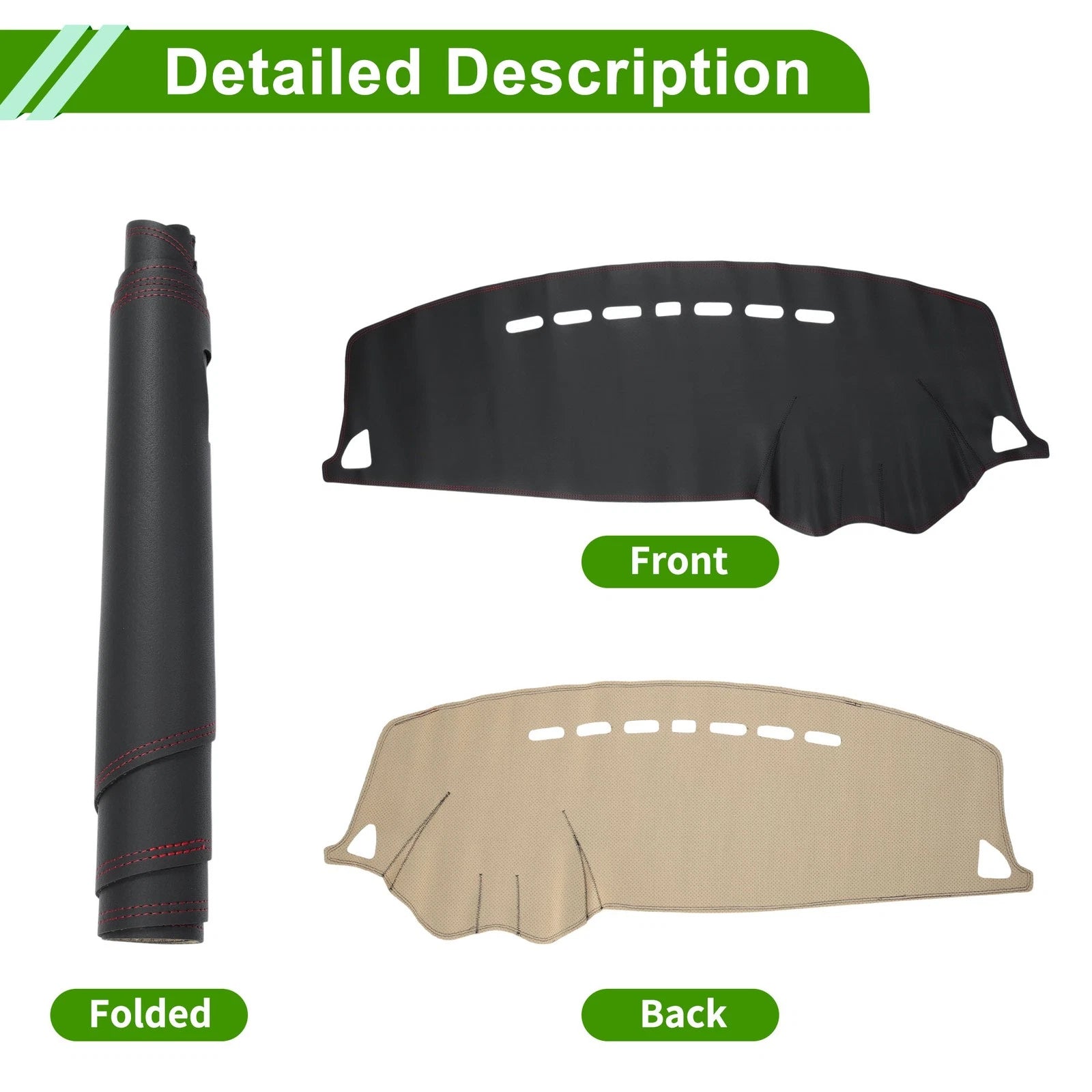 Dashboard Cover for Mitsubishi Lancer (2008–2017) Dash Mat Carpet Black Red