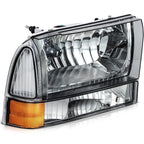 Headlight Assembly for Ford Excursion (2000–2004) Black Housing Smoke