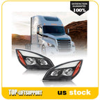 2Pcs Full LED DRL Headlights for Freightliner Cascadia (2018–2020)