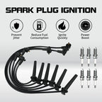 6 Spark Plugs + Wireset for Ford Taurus Mercury Sable (1996–1999) 671-6090