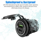 Charger Outlet / 12V 24V / Dual Port LED Type C USB QC3.0 PD for Car ATV RV
