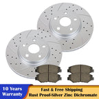 Front Slotted Brake Rotors & Pads for Toyota Corolla Vibe Matrix (2003–2008)