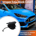 Tow Hook Cover for Ford Focus (2014–2018) - Front Right Side, Gloss Black