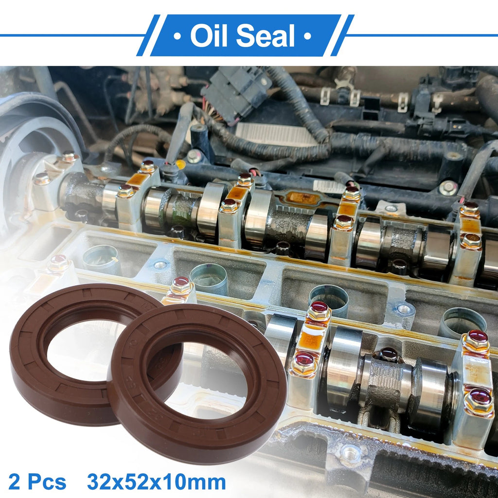 2X Oil Seal Rotary Shaft Seal FKM Rubber 32x52x10mm for Various Models 