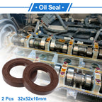 2X Oil Seal Rotary Shaft Seal FKM Rubber 32x52x10mm for Various Models 