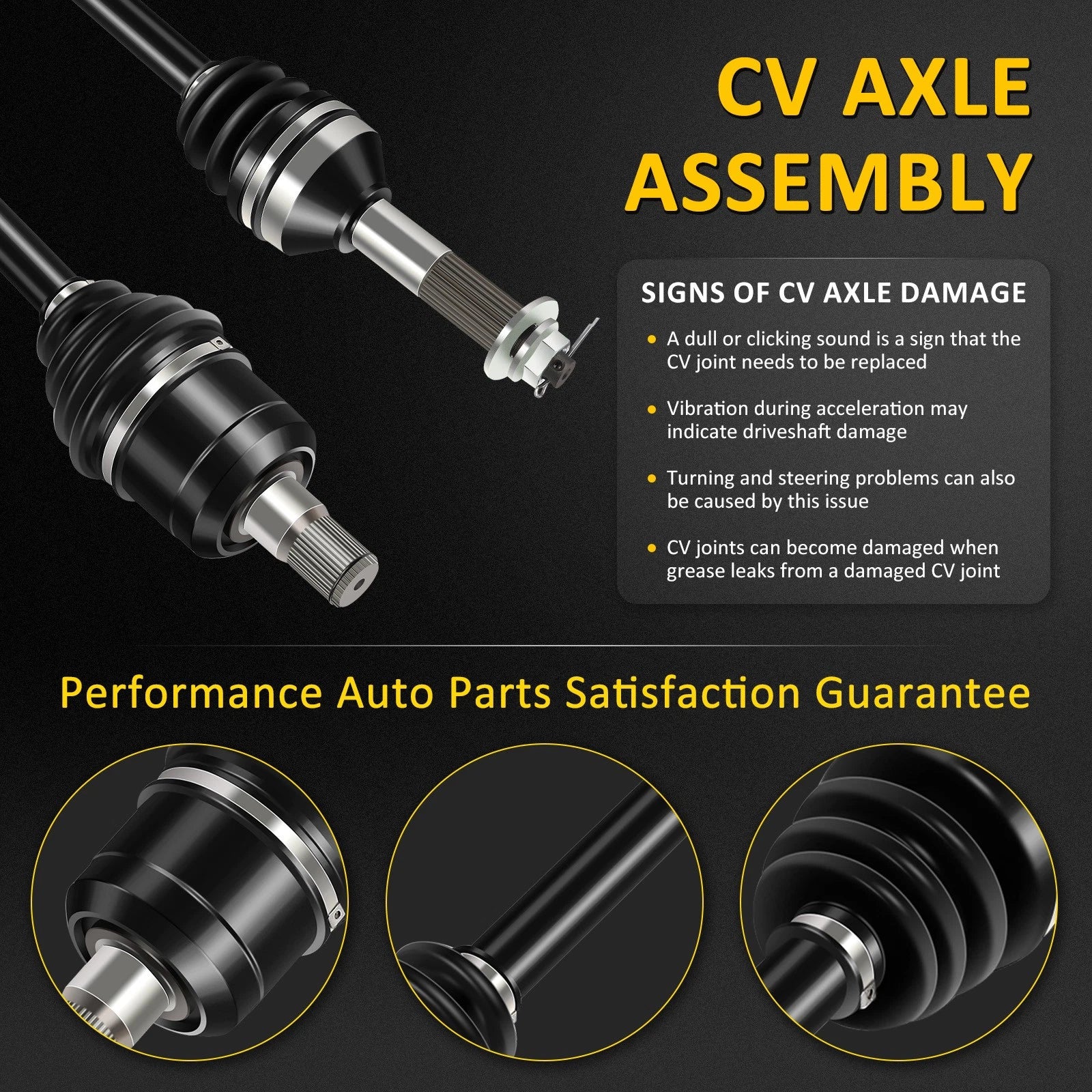 2X Rear CV Axle Shaft for Kawasaki Teryx4 750 800 (2012–2015)