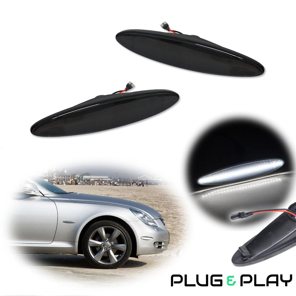 Smoked LED Fender Side Marker Signal Lamps for Lexus SC430 (2002–2010)