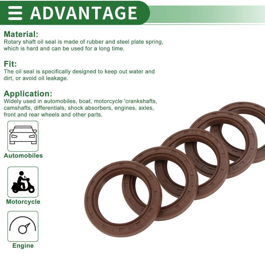 Oil Seal FKM Rubber 32x45x7mm for Various Models (5 Pcs)