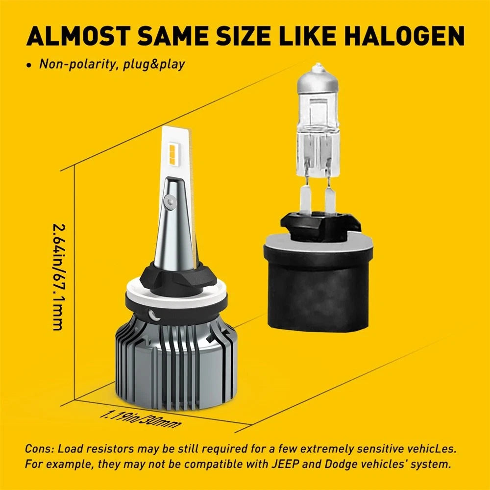 LED Fog Light Bulbs 880 892 899 for Universal Fit (3000K Golden Yellow)