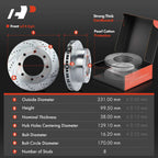 Drilled Brake Rotors with Pads and Calipers for Ford F-250 Super Duty