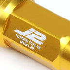 20Pcs Close-End Lug Nut Kit M12x1.5 for J2 (7075 Aluminum, Gold)