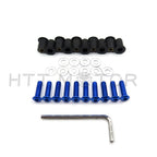 10pcs Windshield Bolt Kit for Motorcycle (Well Nuts, Blue)