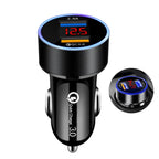 Dual USB QC3.0 Quick Charger for Cars with LED Voltage Display