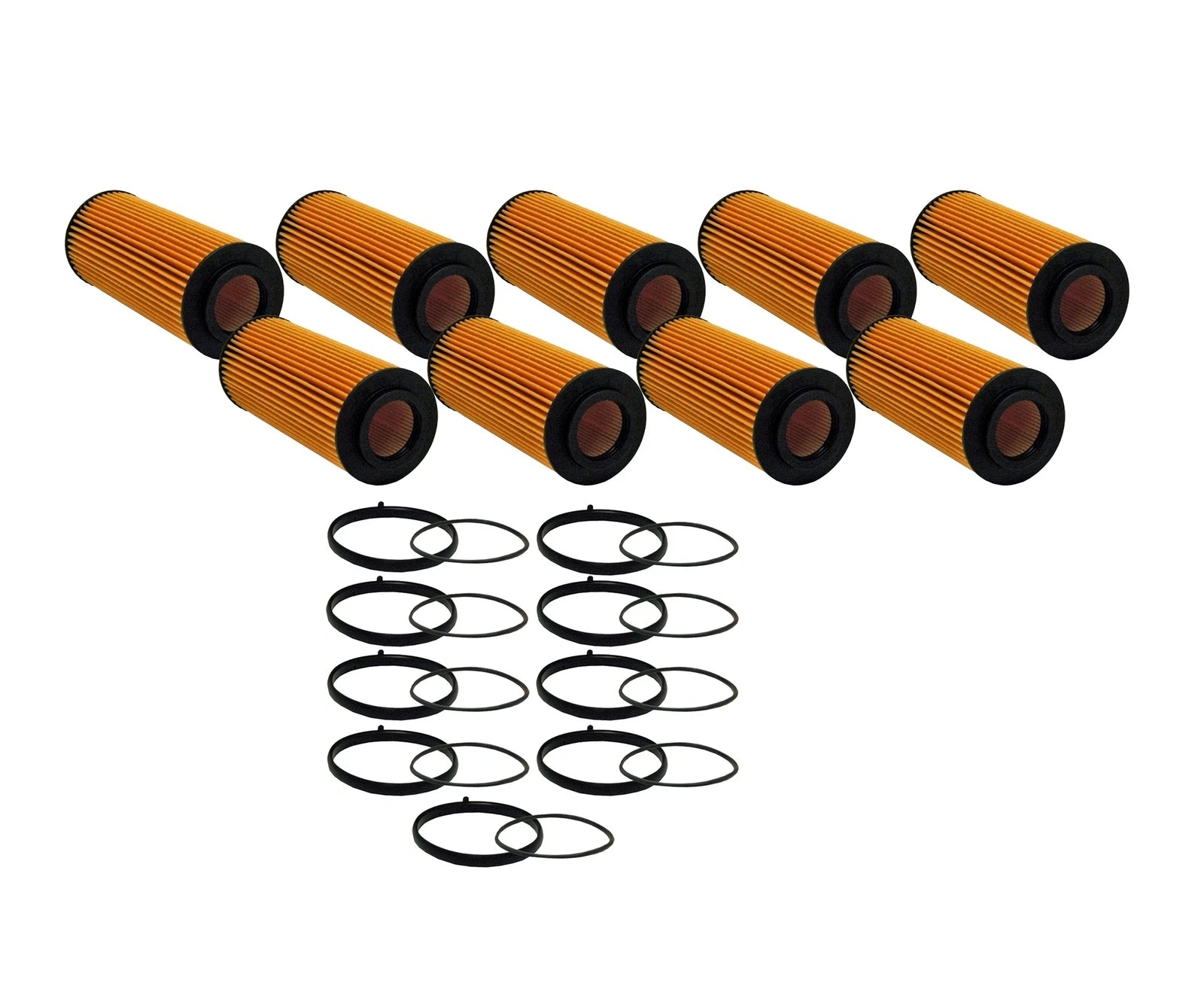 Set of 9 Engine Oil Filters for Audi Porsche Volkswagen V6