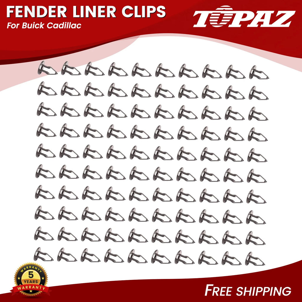 100pcs Fender Liner Clip Fasteners for Buick Cadillac