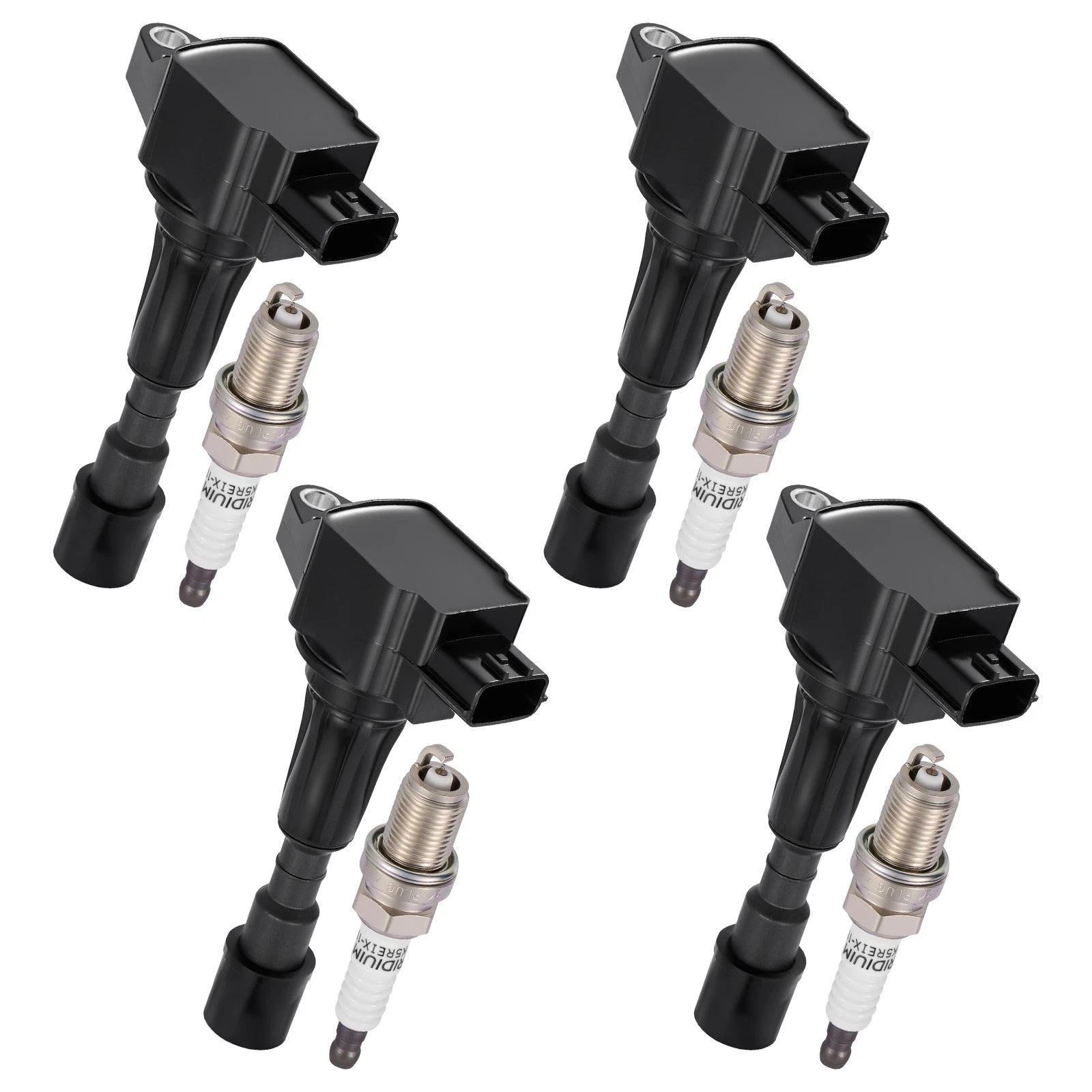 Set of 4 Ignition Coils & Iridium Spark Plugs for Mazda 2 (2011–2017)