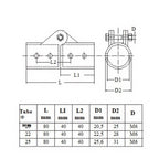 Swivel Connector for Boat Tube 22mm 25mm (316 SS Marine Grade)