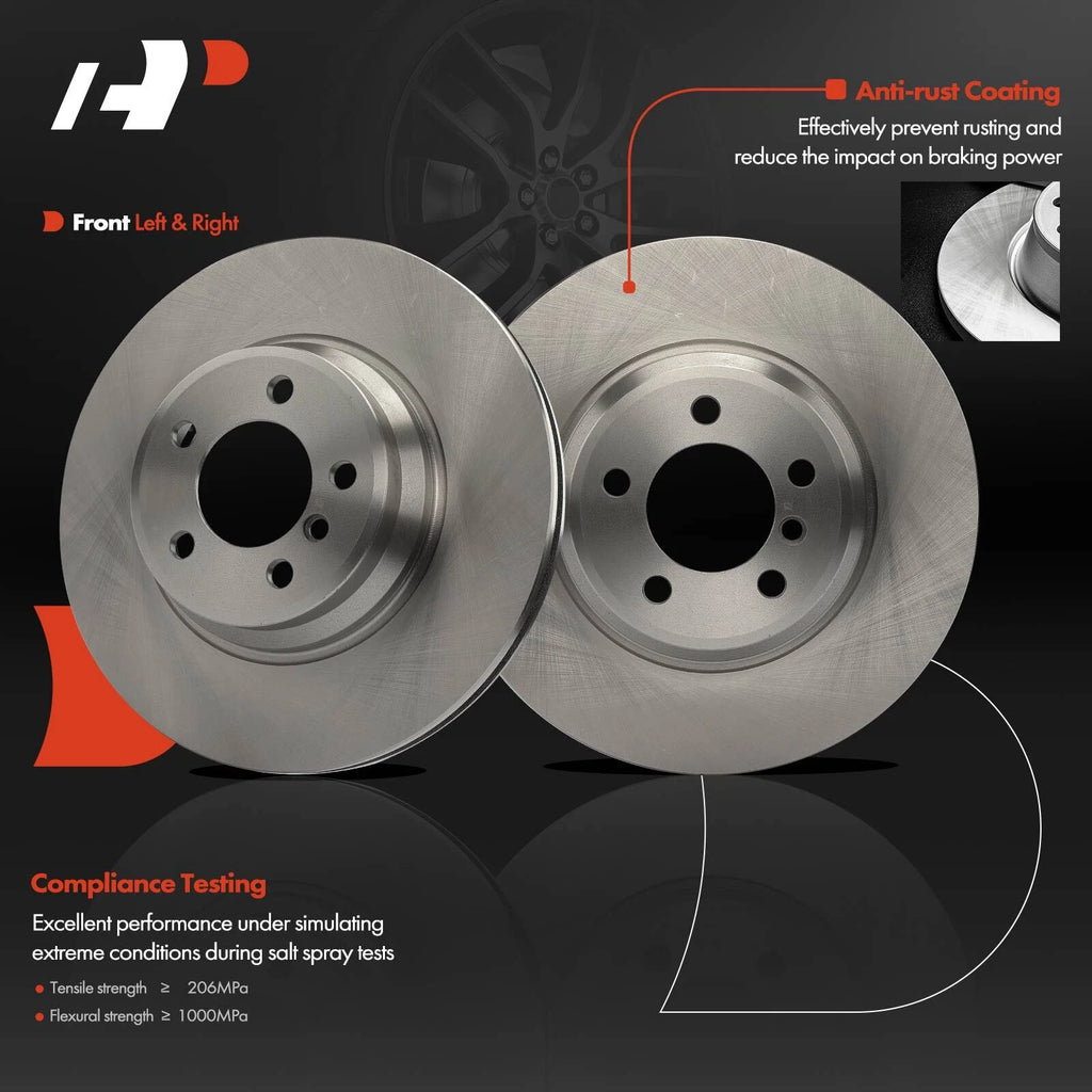 2X Front Side Disc Brake Rotors for BMW E65 745i 745Li (2002-2005)