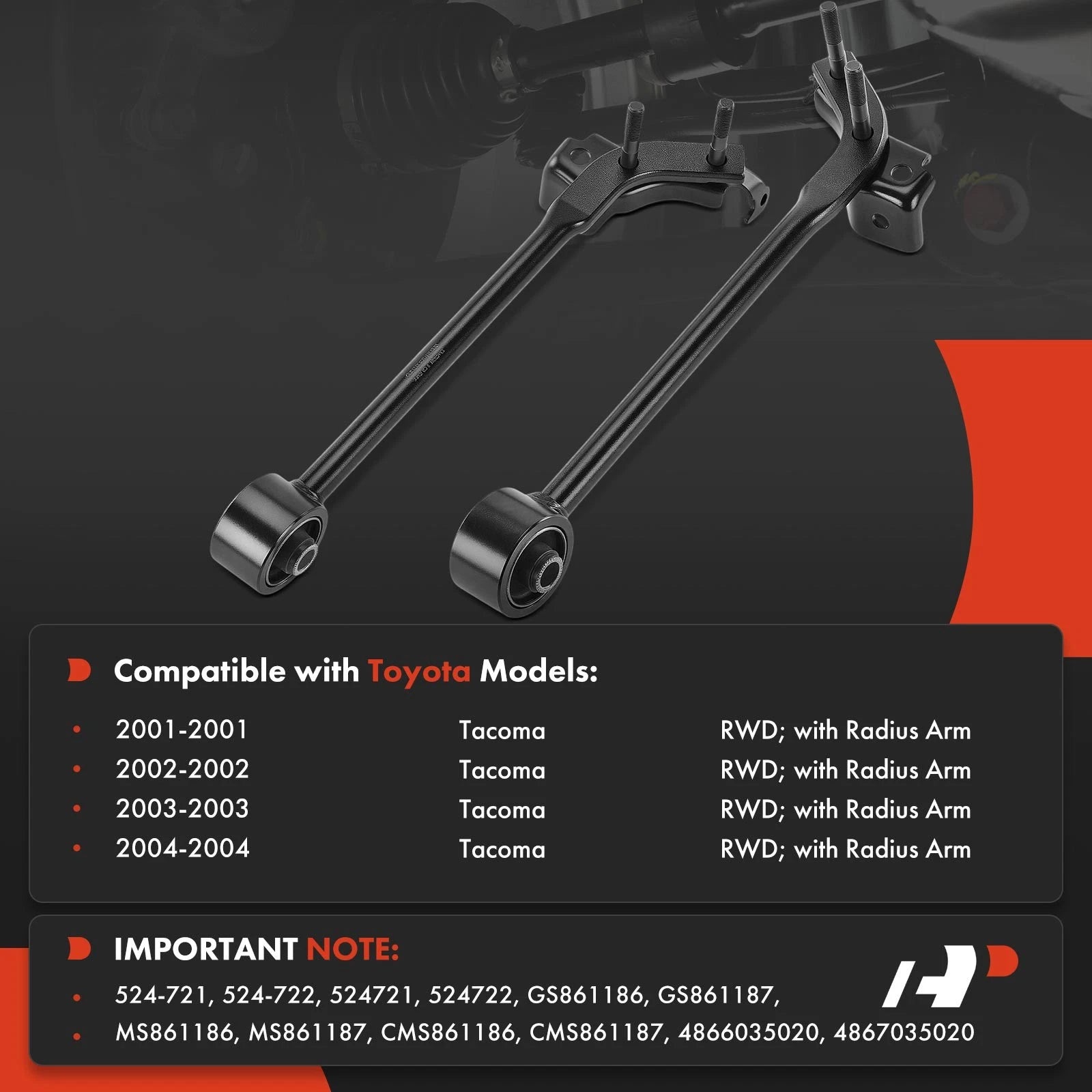 2x Control Arm for Toyota Tacoma (2001-2004)