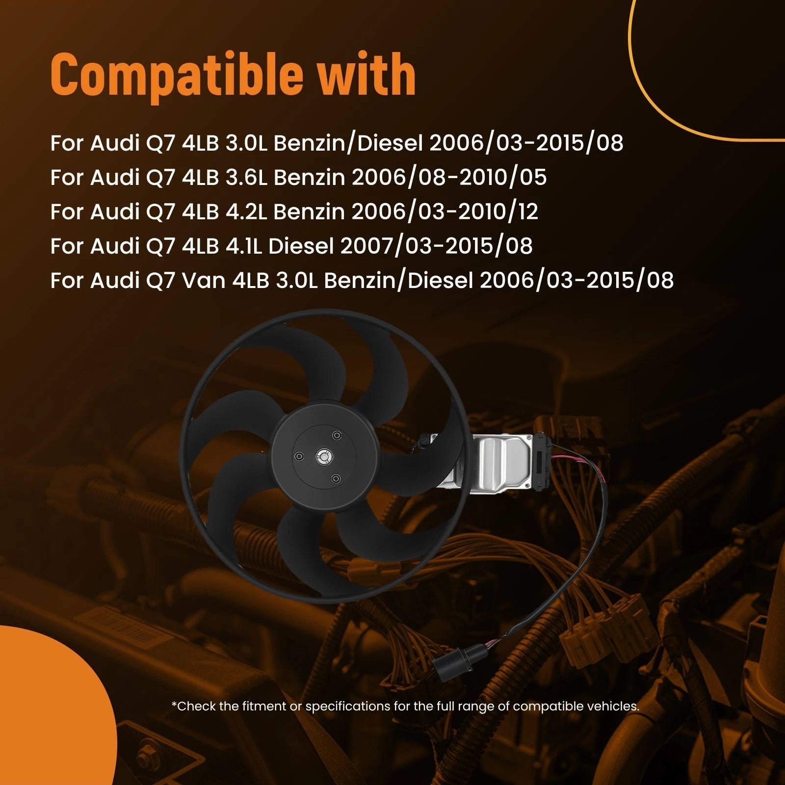 Cooling Fan for Volkswagen Touareg / Audi Q7 (2003-2010)