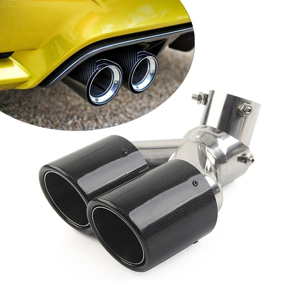 89mm Y Shape Double Exit Exhaust Muffler Tip for Car - Outlet