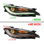 Halogen Headlight with LED DRL for Chrysler 200 (2015–2017) 8Pin Chrome Right