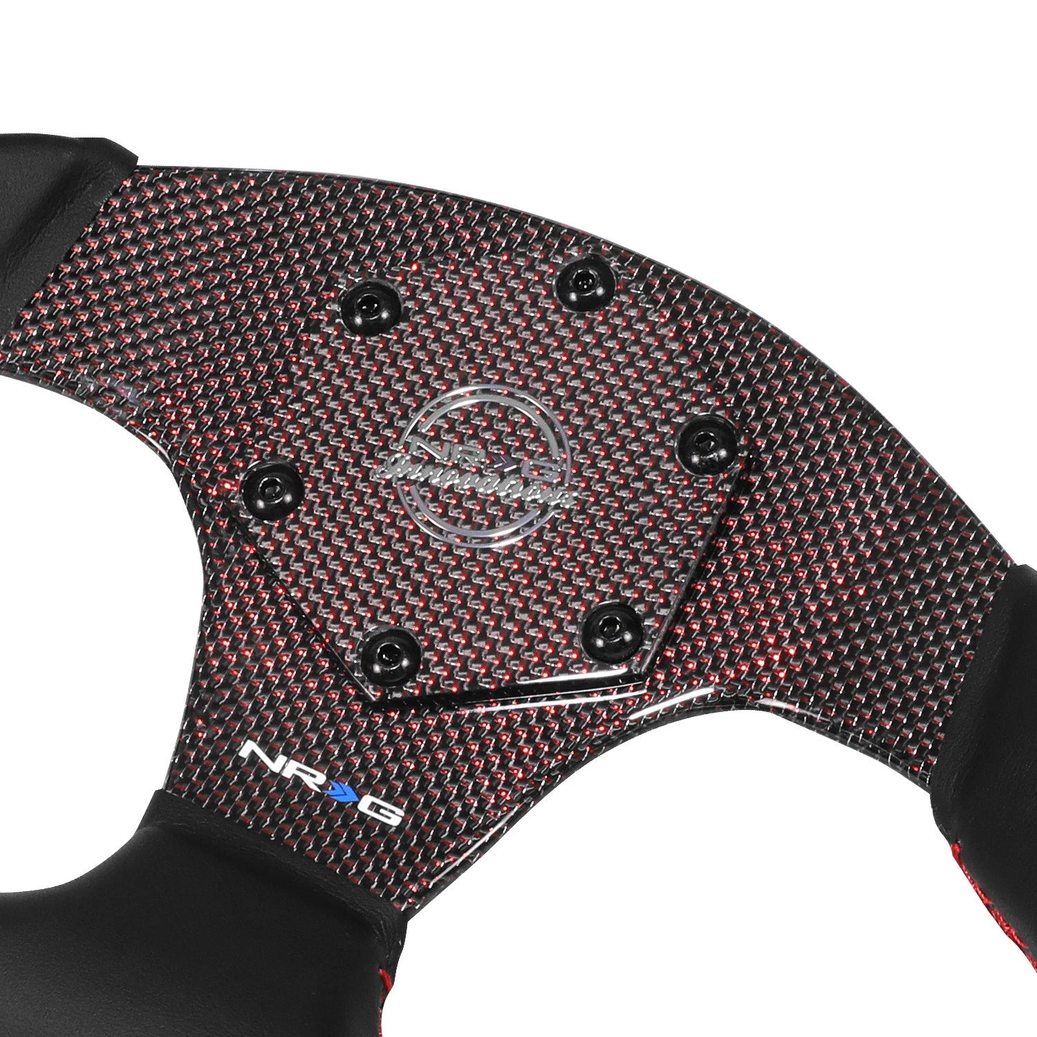 320mm Flat Dish Steering Wheel for NRG 3-Spoke (Flat Bottom, Red Stripe)