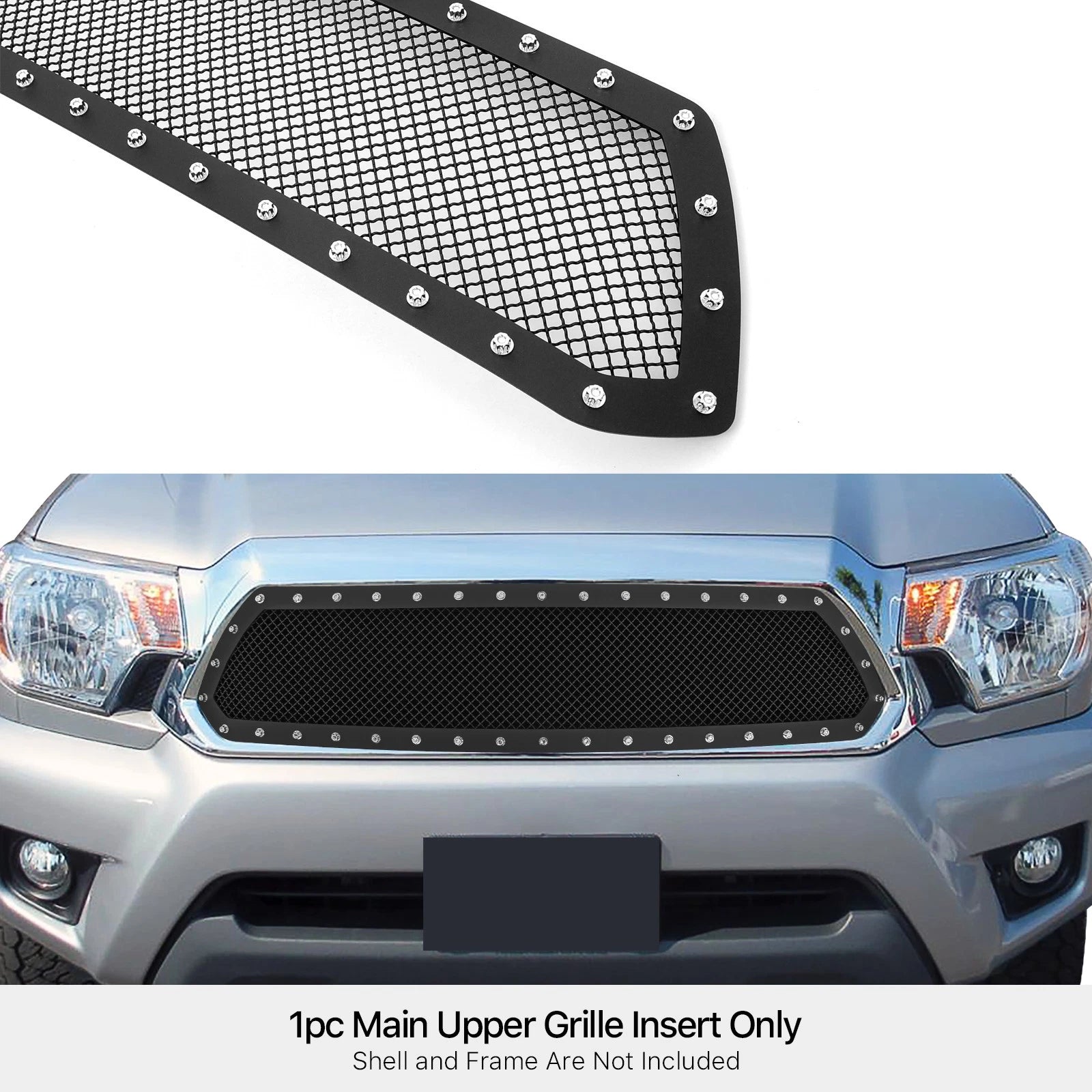Stainless Steel Black Mesh Grille Insert for Toyota Tacoma (2012-2015)