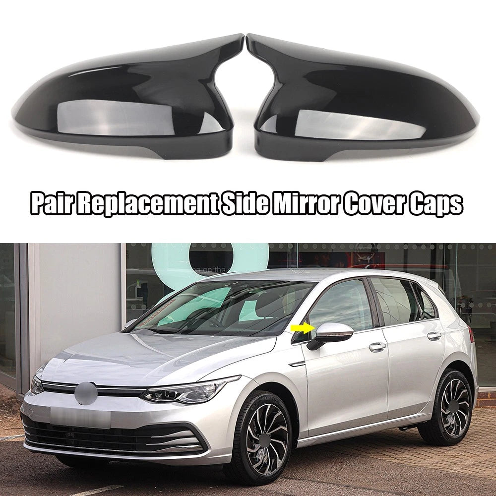 Gloss Black Mirror Cover Cap Replacement for VW Golf R MK8 (2022–Present)