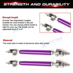 Adjustable Purple Front Bumper Strut Rod Tie Stabilizer Bar for 6''-9'' (2Pcs)