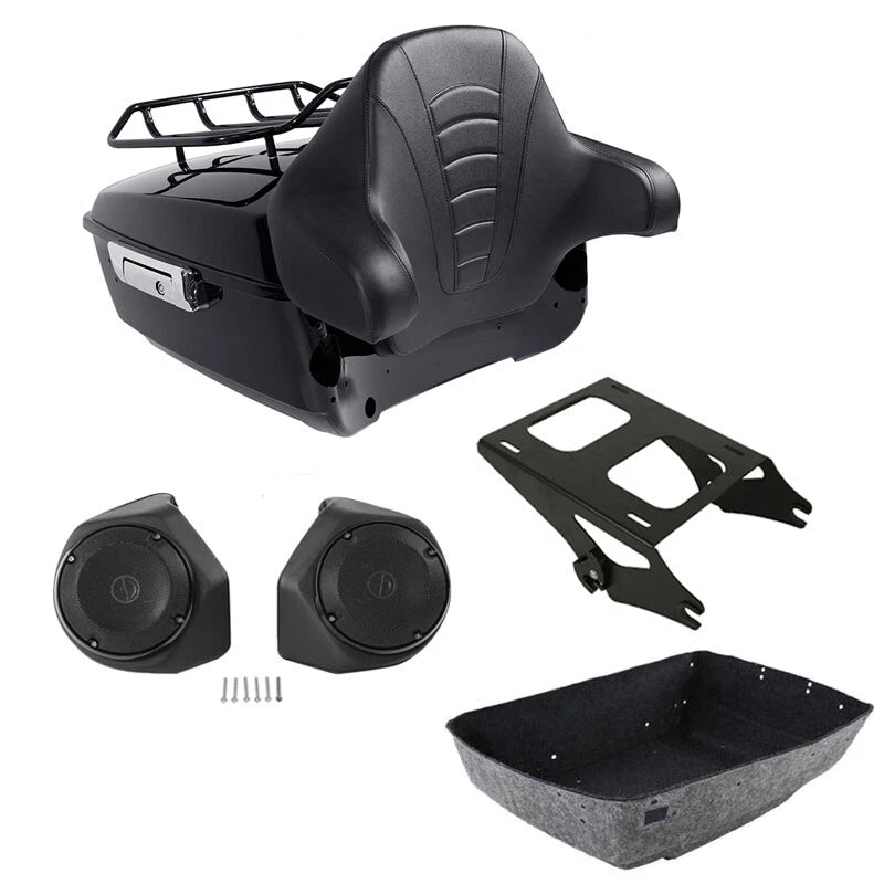Trunk Mount Rack Pad Speakers for Harley Touring Street Glide (2014–2026)