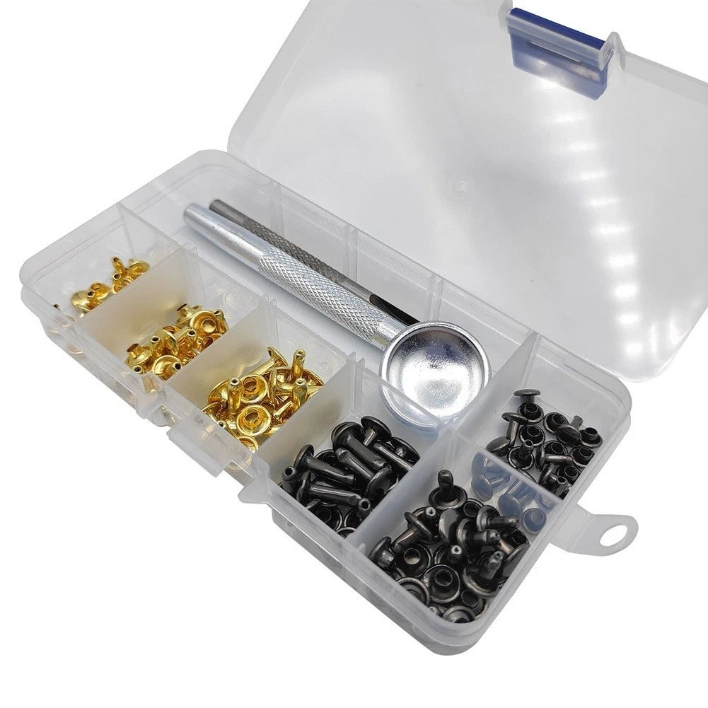 60pcs Dual Sided Rivets Set 6mm 8mm 12mm with Tool for Jeans Repair