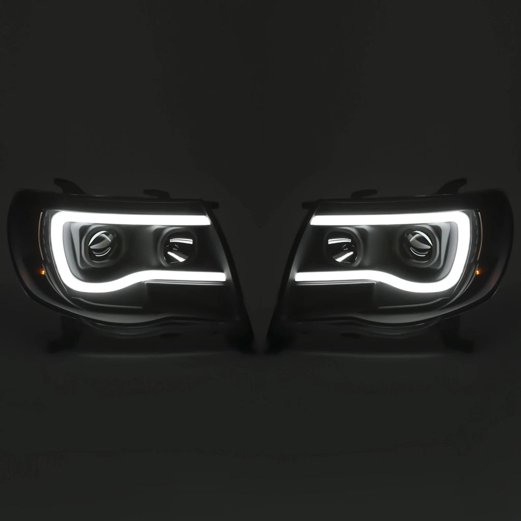 LED Tube Black Projector Headlights for Toyota Tacoma (2005-2011)
