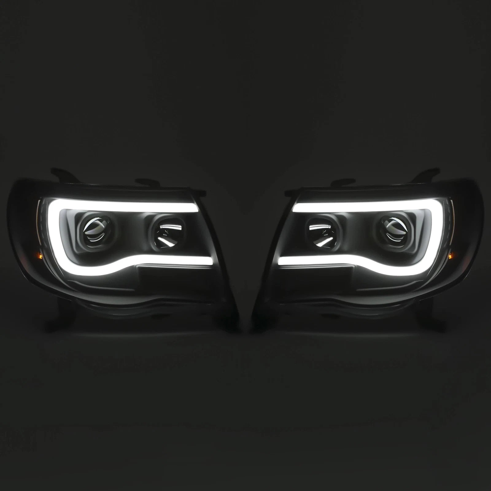 LED Tube Black Projector Headlights for Toyota Tacoma (2005-2011)