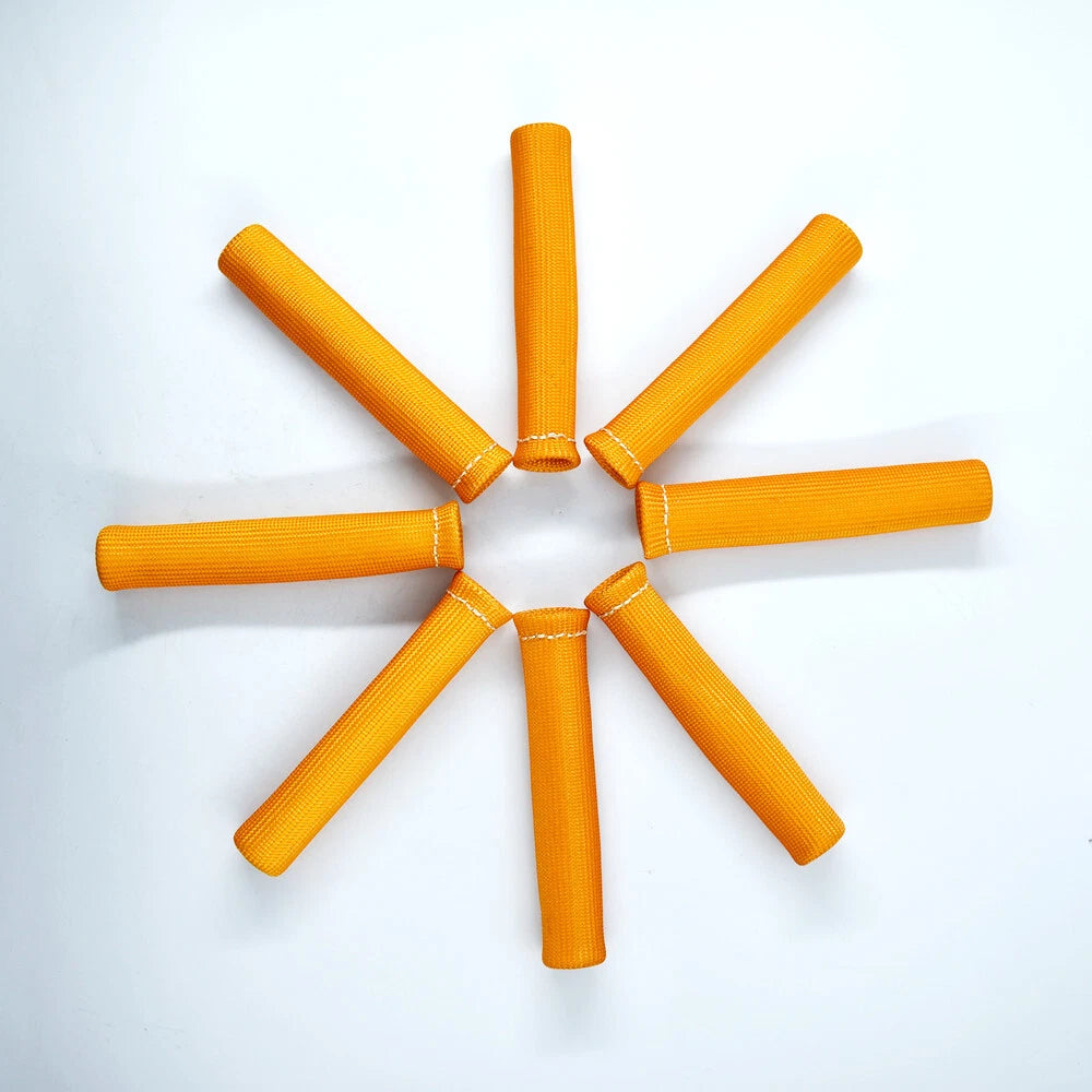 Set of 8 Orange Spark Plug Wire Protector Sleeves Heat Shield Cover
