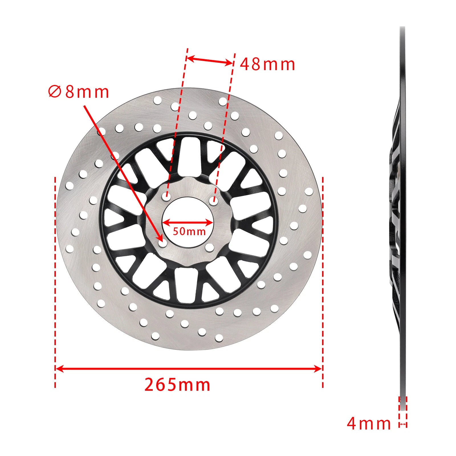 Front Solid Brake Disc Rotor 265mm for Motomel Skua 150 V6 (2015–2023)
