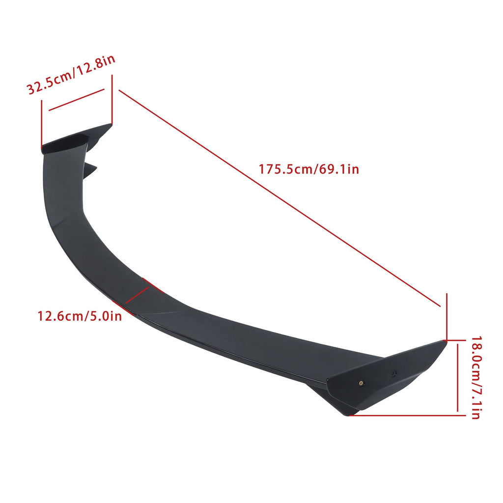 Gloss Black High Wing Trunk Spoiler for Chevrolet Corvette C8 (2020–2024)
