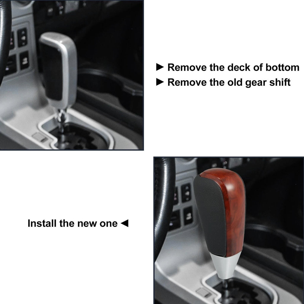 Gear Shift Knob for Toyota Land Cruiser (2016–2017) Grain Red Brown