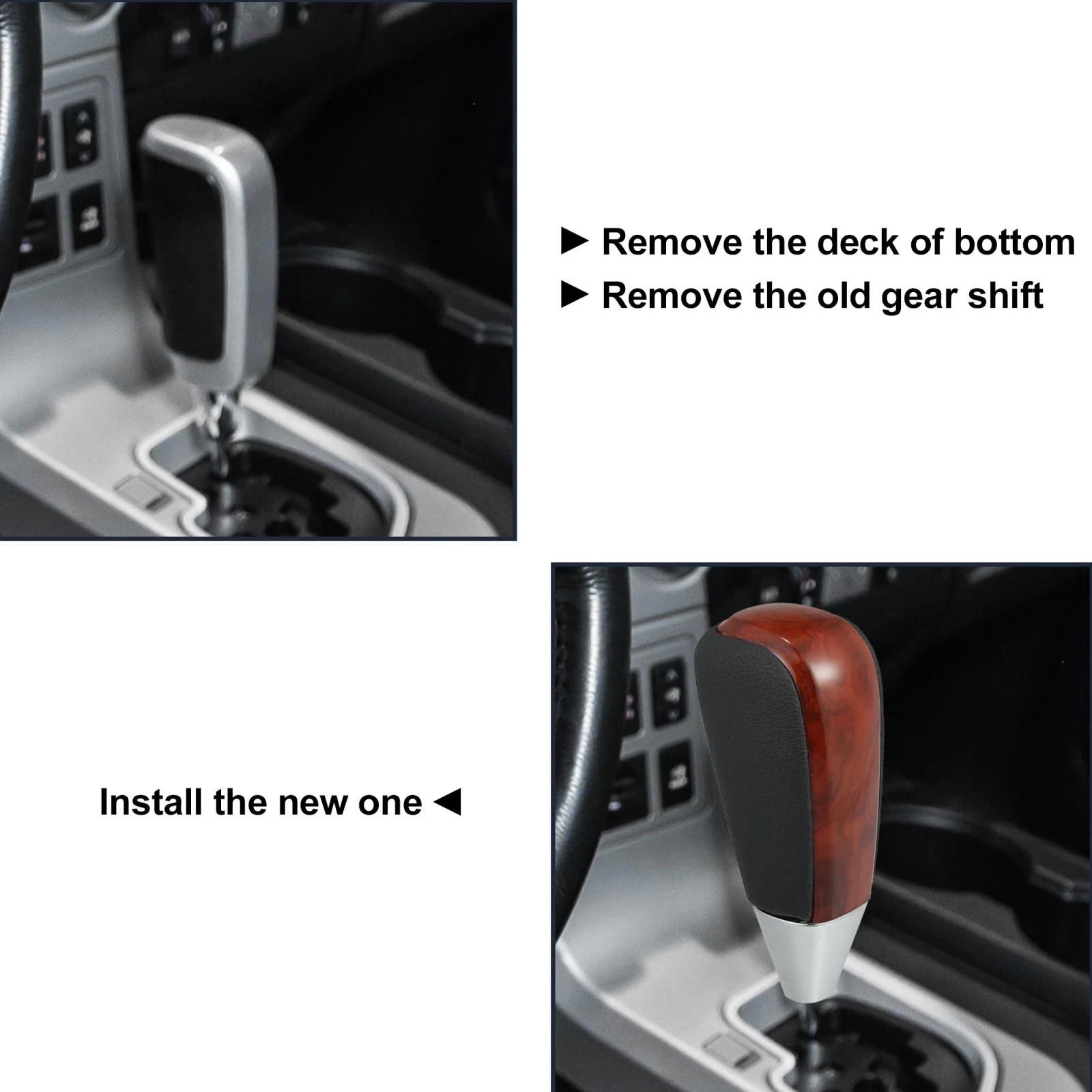 Gear Shift Knob for Toyota Land Cruiser (2016–2017) Grain Red Brown