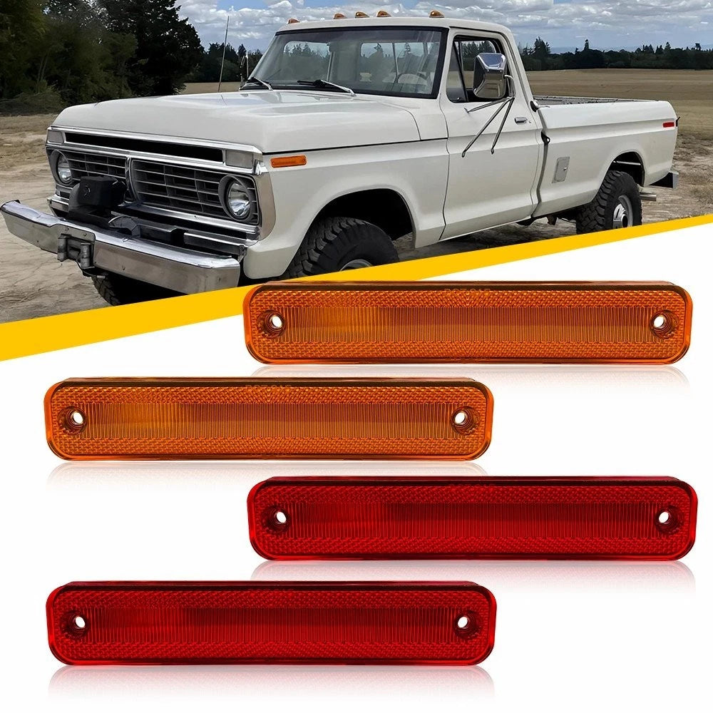 4X LED Side Marker Light Housing for Ford Bronco/F-Series/E-Series FO2550101